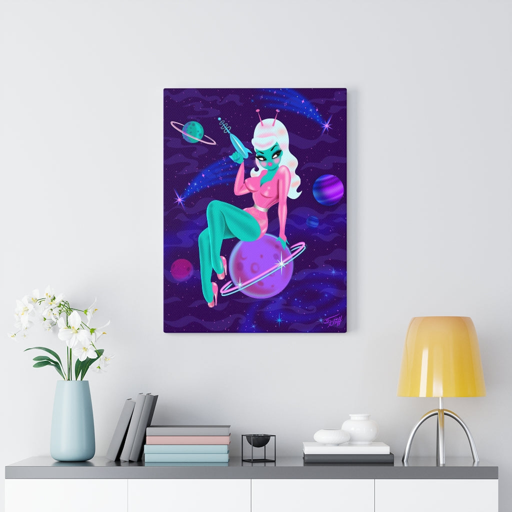 Alien Girl on Saturn • Canvas Gallery Wrap