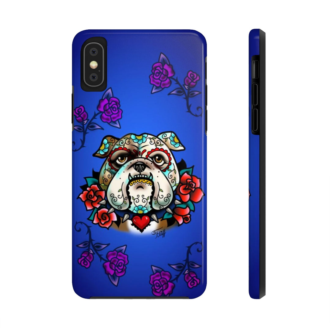 Sugar Skull Bulldog With Roses • Phone Case