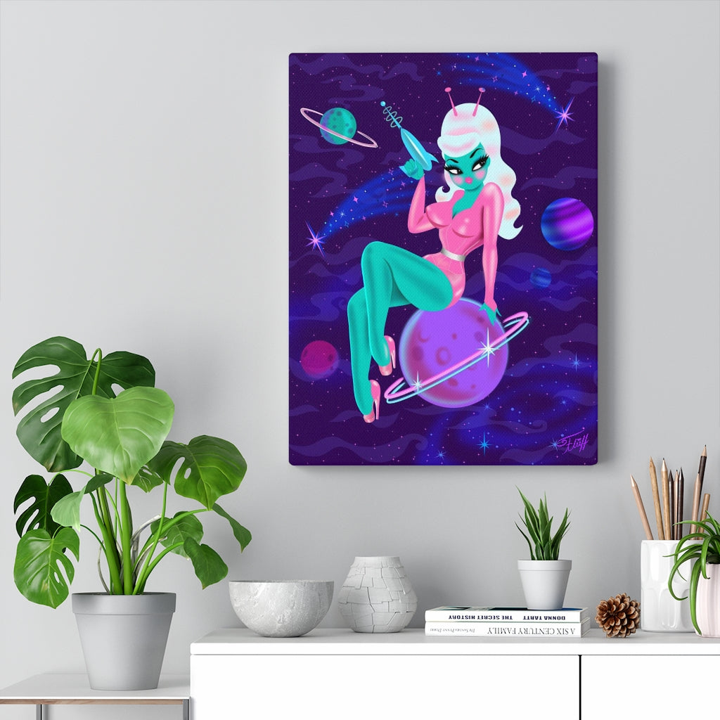 Alien Girl on Saturn • Canvas Gallery Wrap