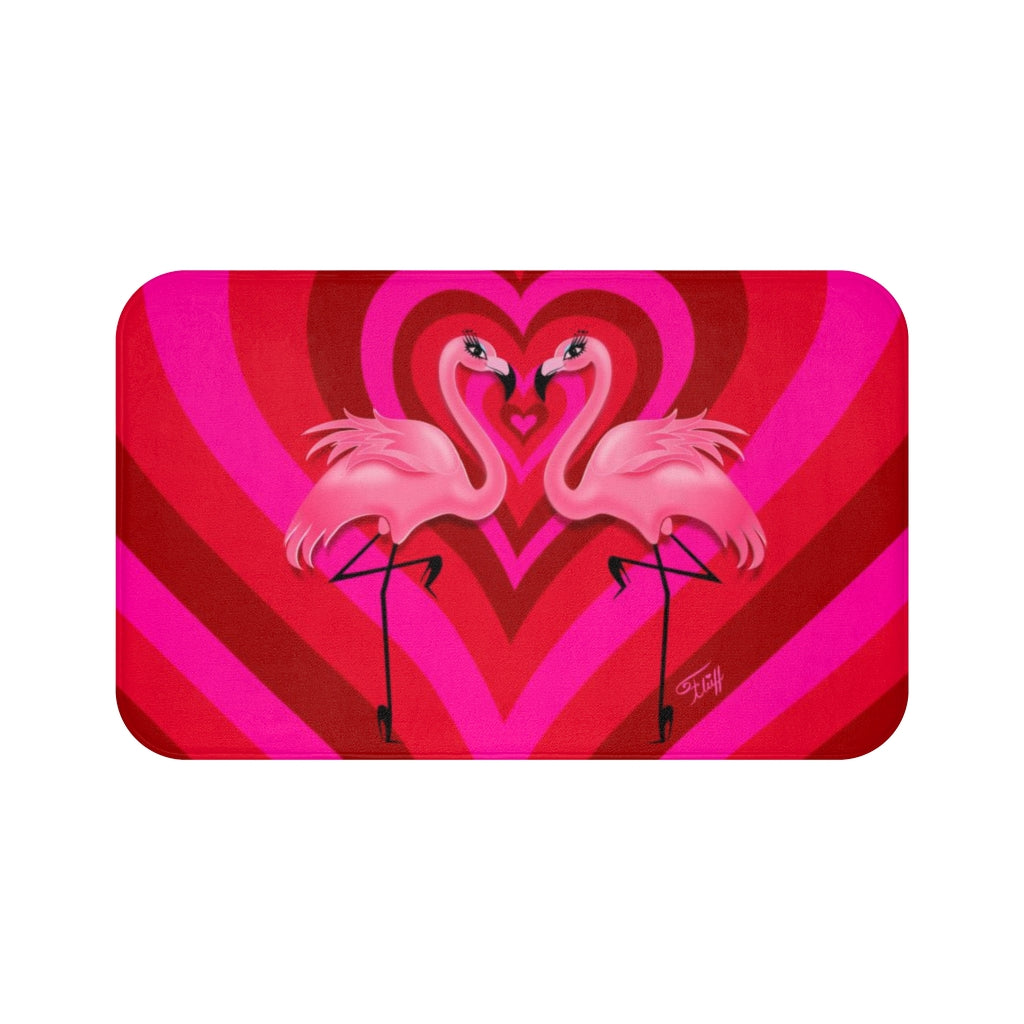 Flamingo Love • Bath Mat