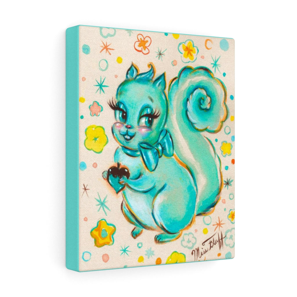 Cute Teal Squirrel • Canvas Gallery Wrap