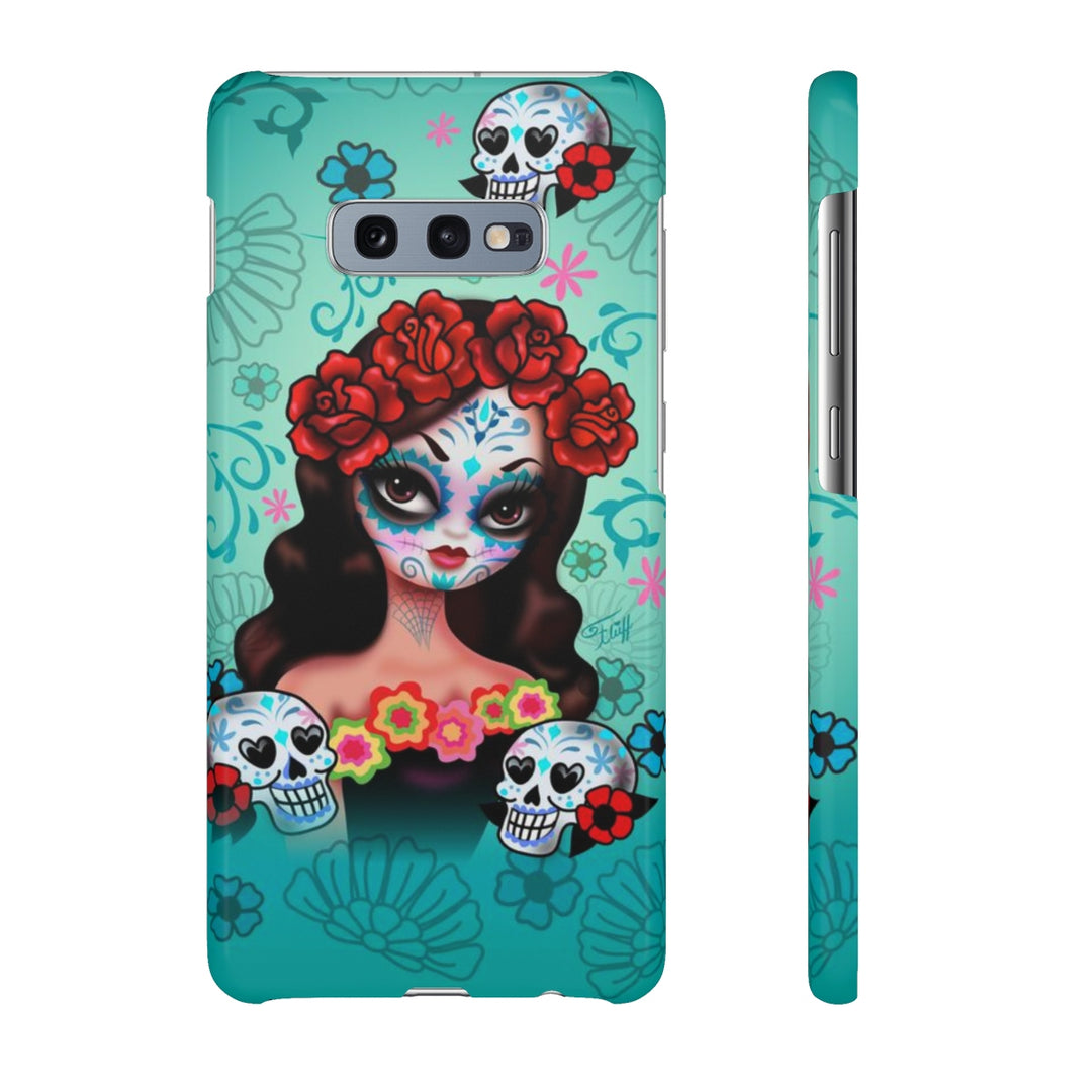 Sugar Skull Girl with Roses • Samsung Galaxy Phone Case