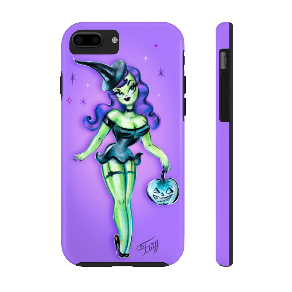 Pinup Witch with Jack-o'-lantern • Phone Case