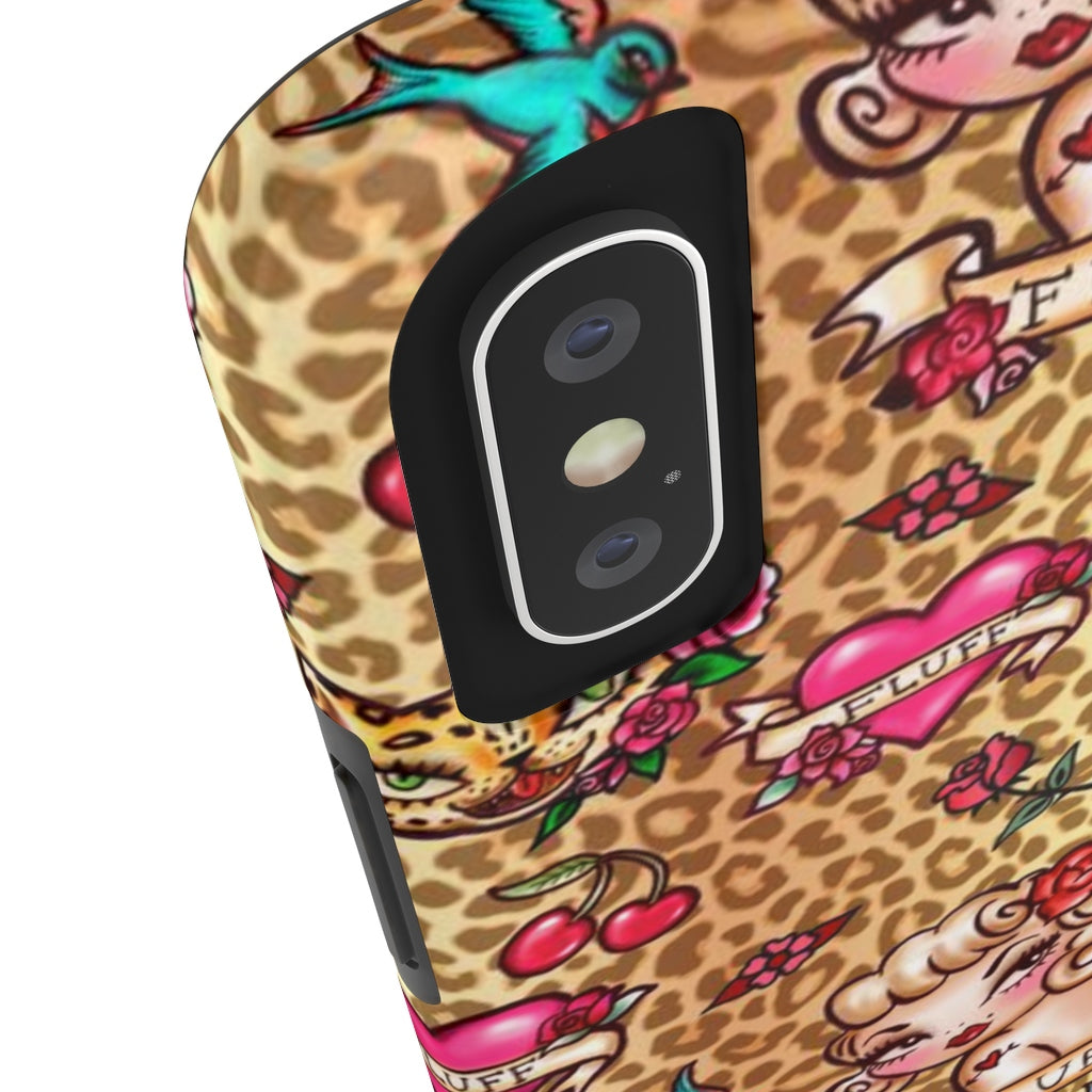 Lady Leopard Tattoo Flash • Phone Case