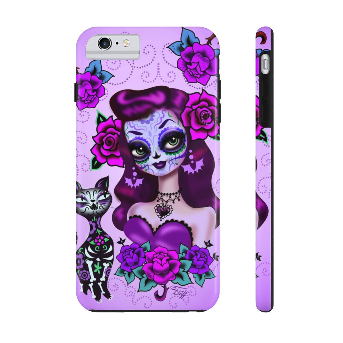 Purple Sugar Skull Girl • Phone Case