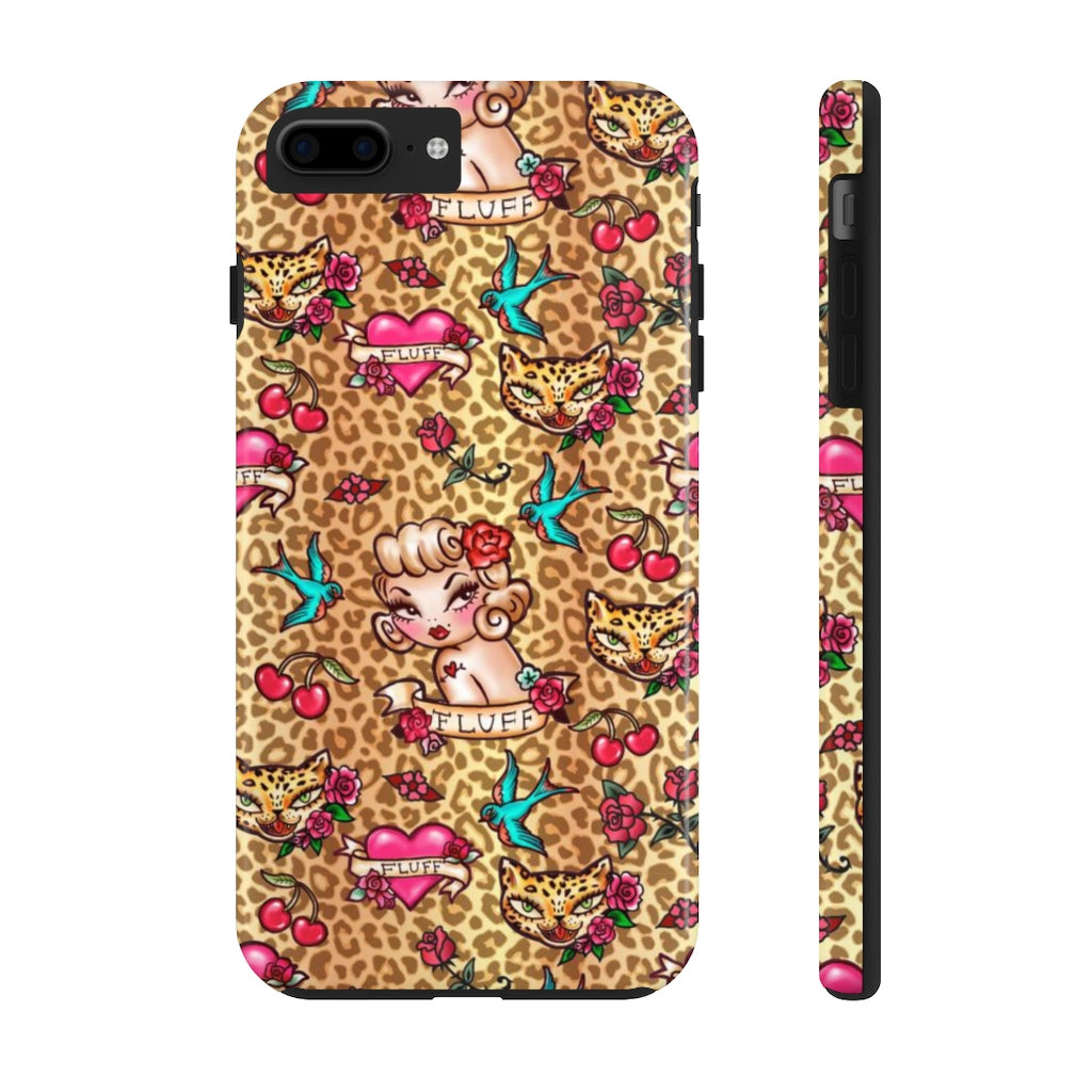 Lady Leopard Tattoo Flash • Phone Case