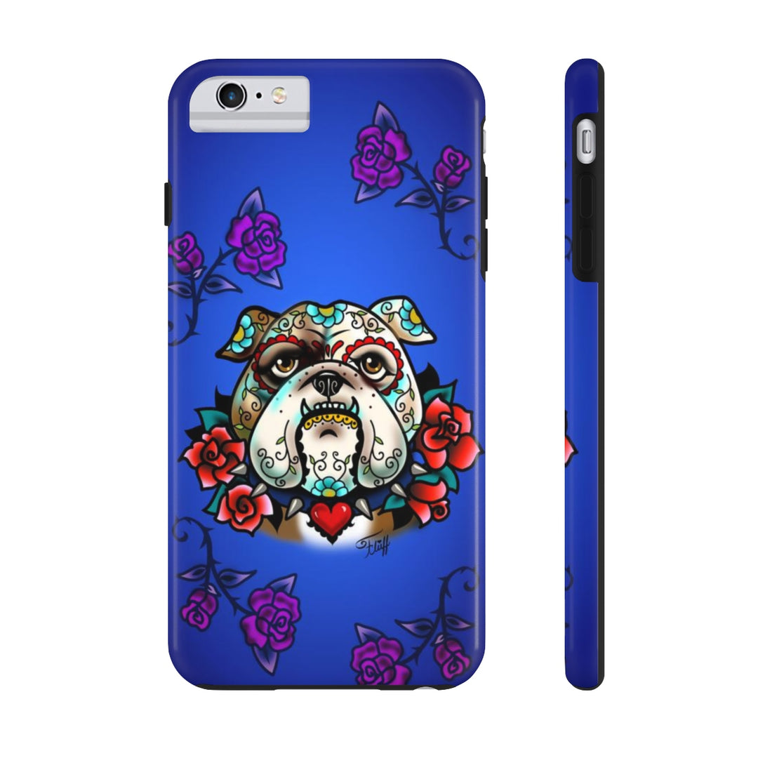 Sugar Skull Bulldog With Roses • Phone Case