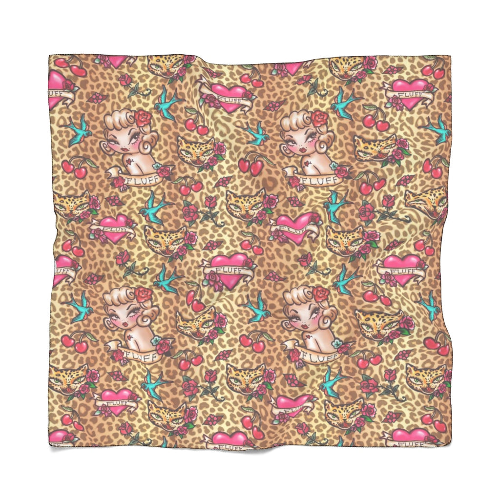 Lady Leopard Tattoo Flash • Chiffon Scarf