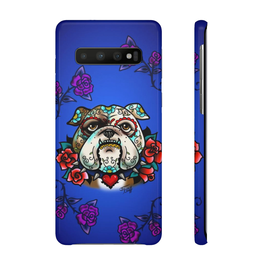 Sugar Skull Bulldog With Roses • Samsung Galaxy Phone Case