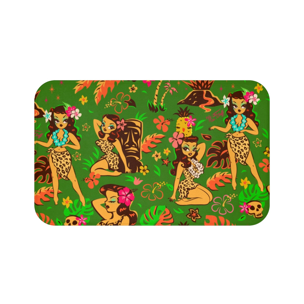 Tiki Temptress on Green • Bath Mat