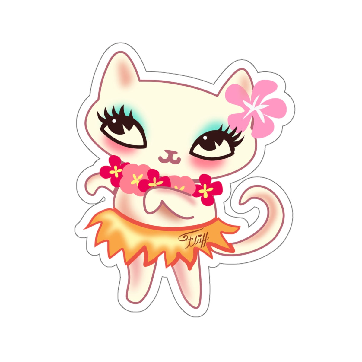 Hula Kitty • Kiss-Cut Sticker