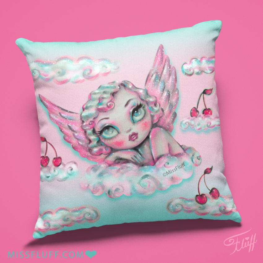 Angel and Devil Cherub • Throw Pillow