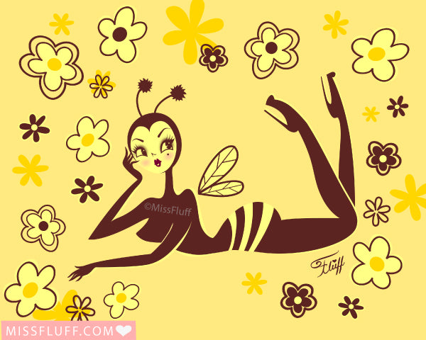 Bee Girl Lounging • Art Print