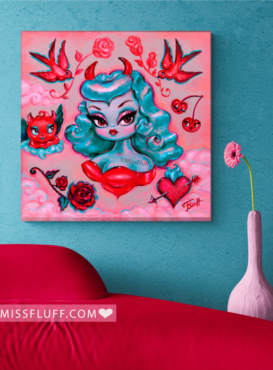 Blue Devil Dolly • Canvas Gallery Wrap