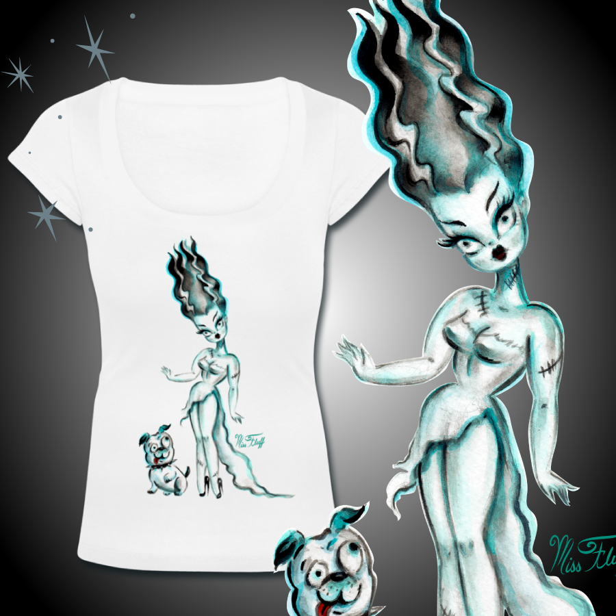 Bride of Frankenstein with Igor Bulldog • Tee