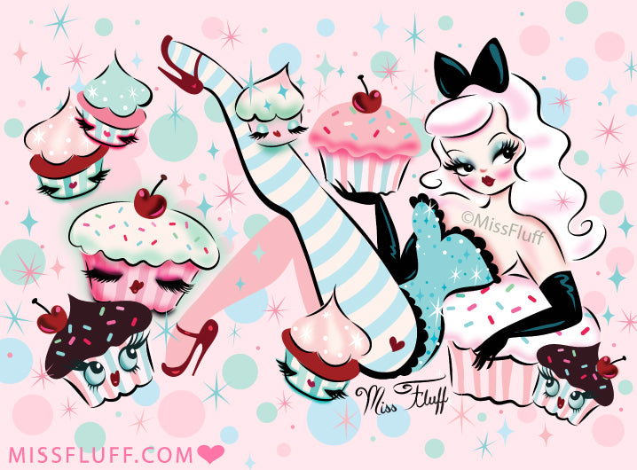 Vanilla Cupcake Doll • Art Print