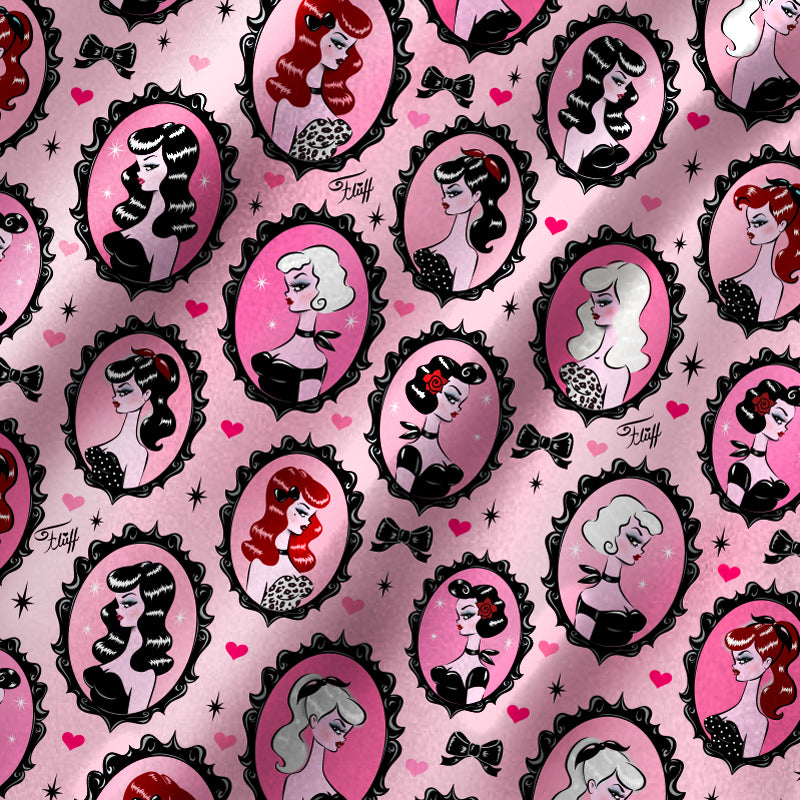Cameo Dolls on Pink • Silk Scarf