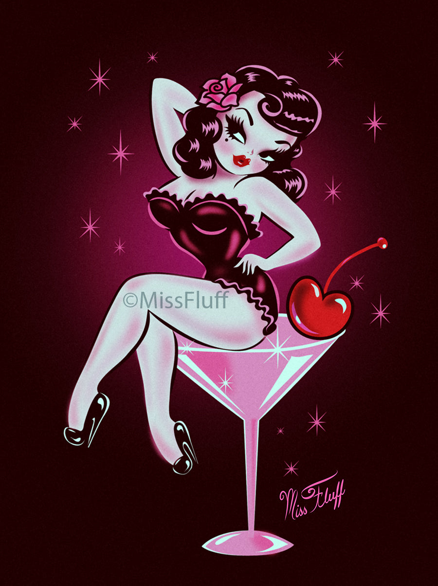 Cherry Martini Girl • Art Print