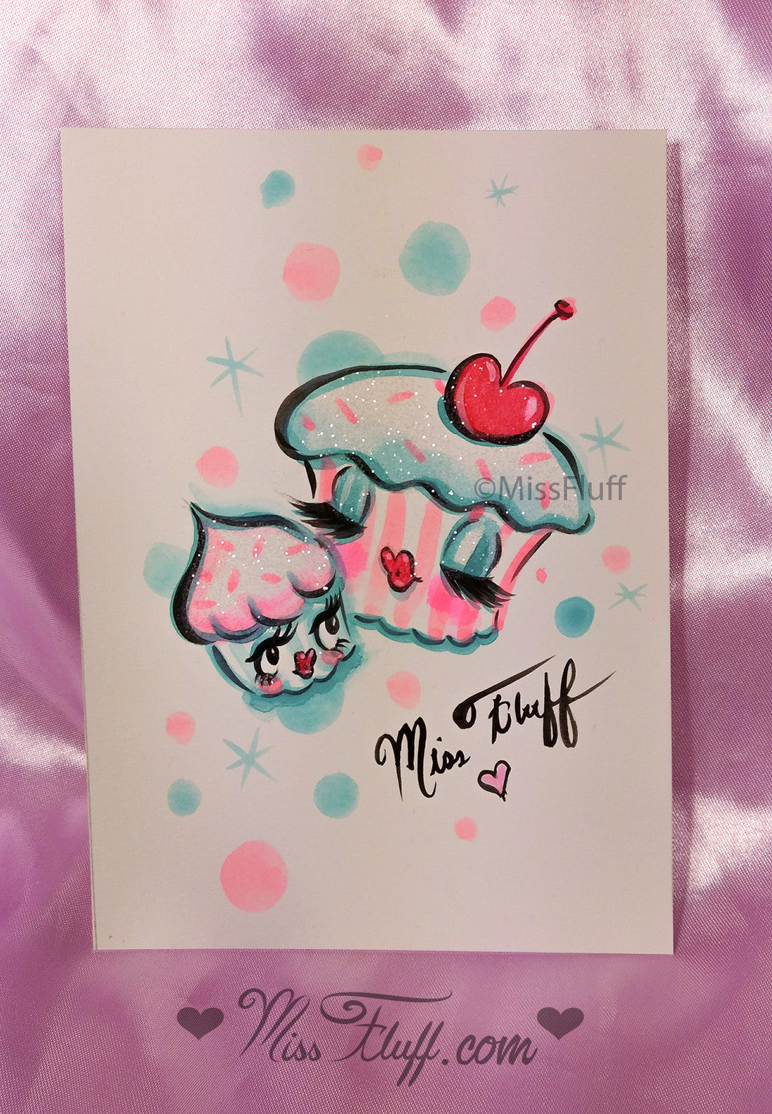 Special CUPCAKE DOLLS TOTE- SIGNED! with ORIGINAL DRAWING!