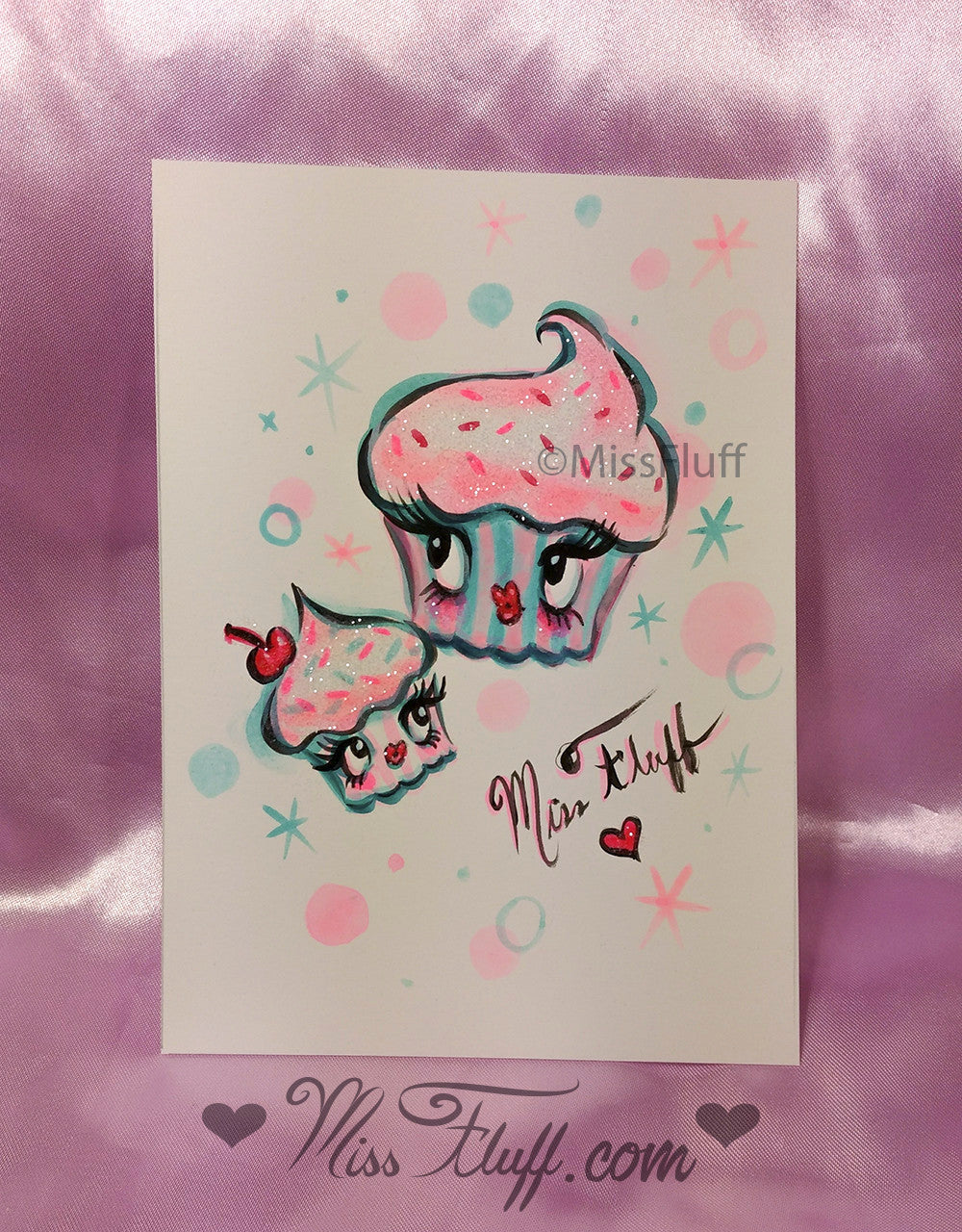 Special CUPCAKE DOLLS WRISTLET- SIGNED! with ORIGINAL DRAWING!