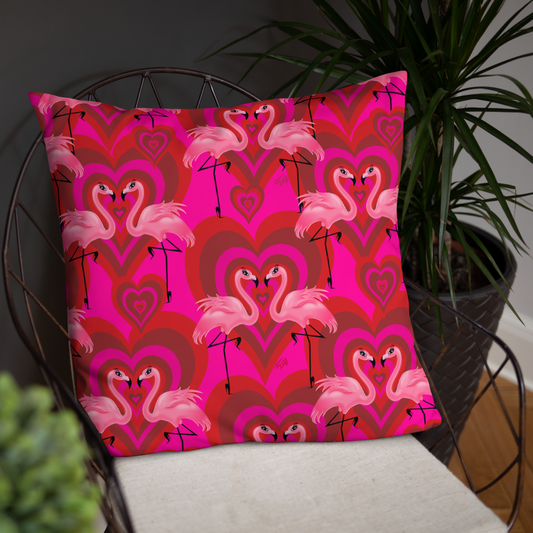 Flamingo Love Pattern • Throw Pillow