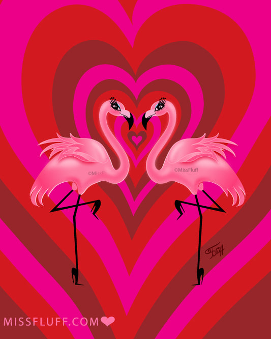 Flamingo Love • Art Print