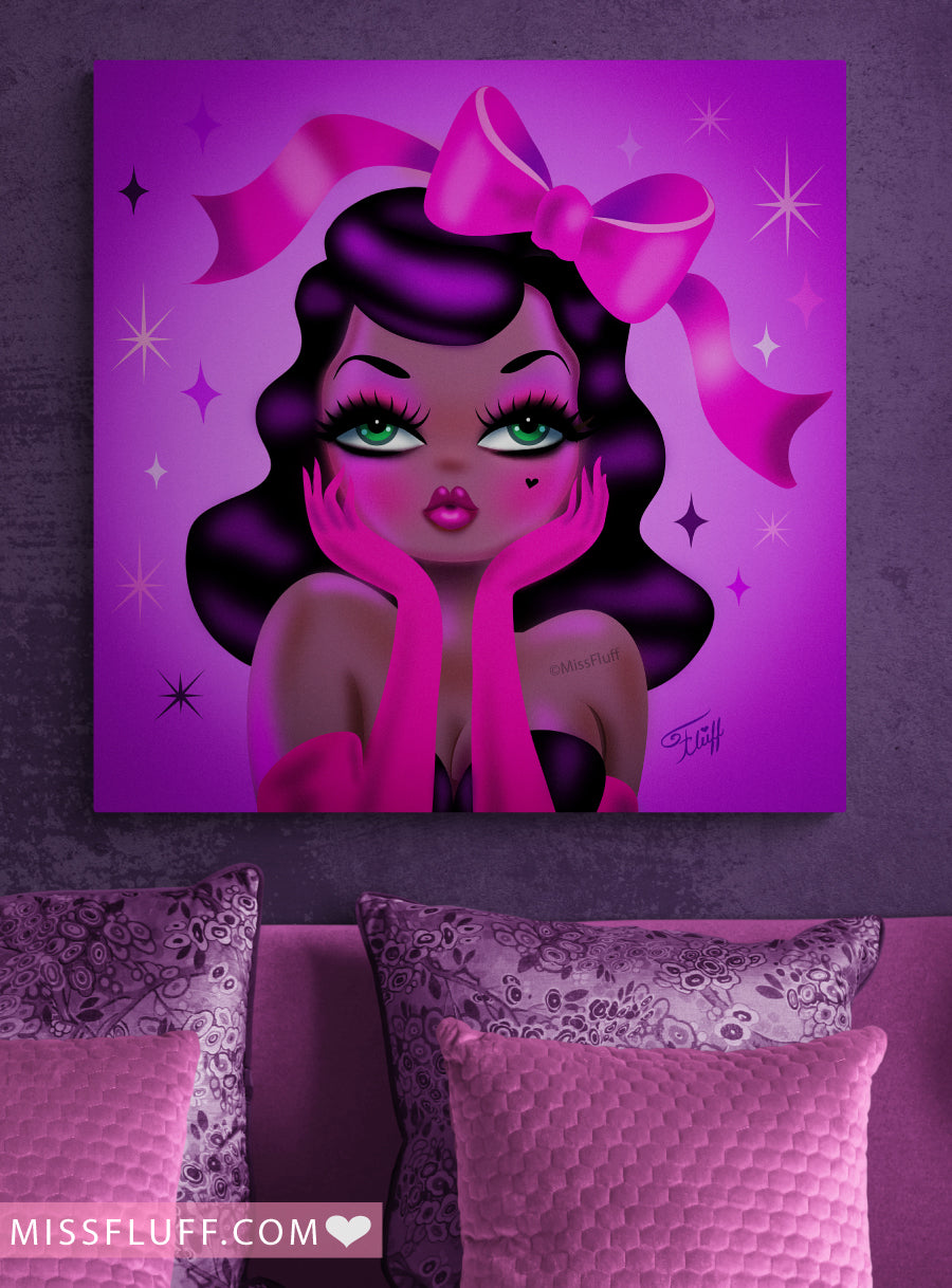 Glamour Doll on Violet • Canvas Gallery Wrap