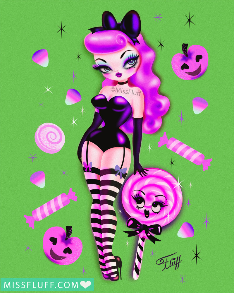 Violet Candy Sugar Doll • Art Print