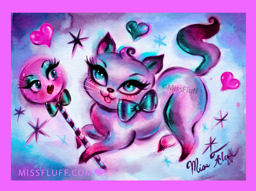 Lollipop Kitty • Art Print