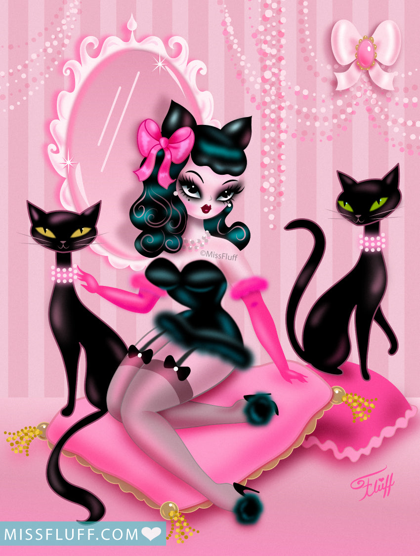 Kitten Boudoir Doll • Art Print