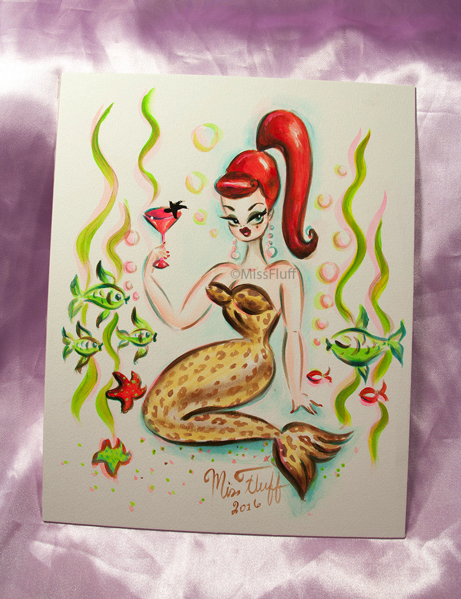 Special LEOPARD MARTINI MERMAID TOTE- SIGNED!