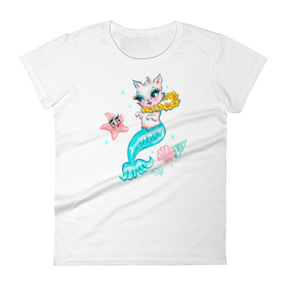 Merkitten with Lei and Starfish • Tee