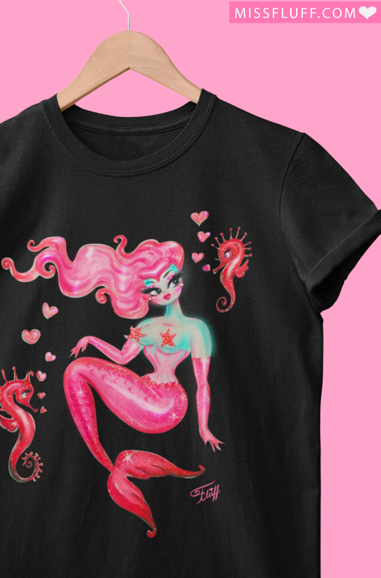 Mermaid with Smitten Seahorses • Women's Relaxed Fit T-Shirt