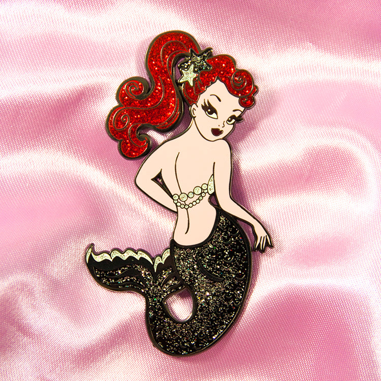Pearla Mermaid Enamel Pin - Red Hair