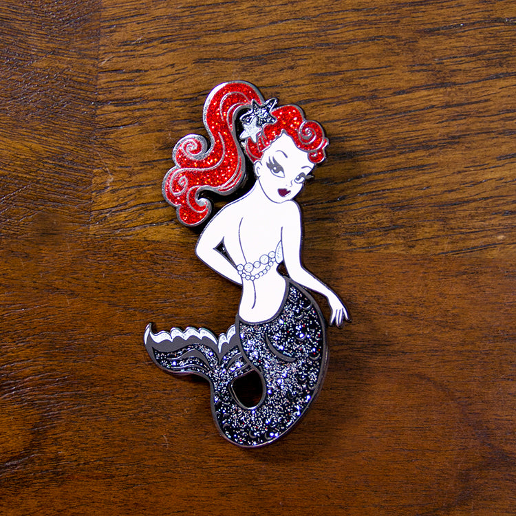 Pearla Mermaid Enamel Pin - Red Hair