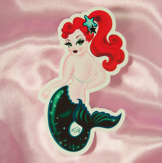 Pearla Mermaid Enamel Pin - Red Hair