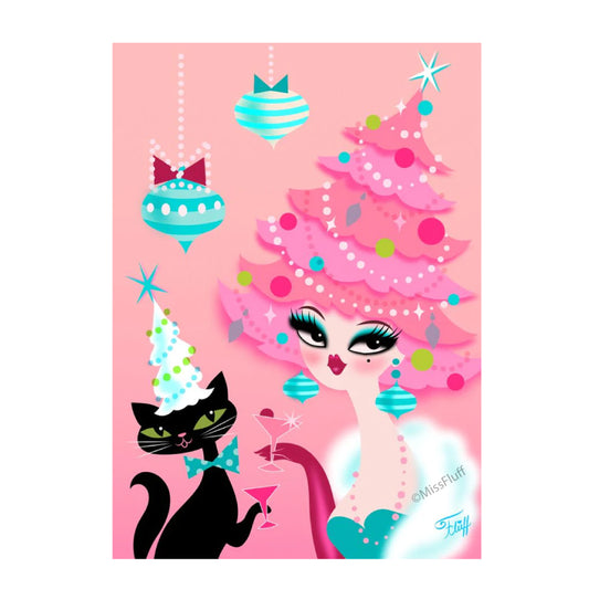 Pink Christmas Tree Doo • Cards Set of 10