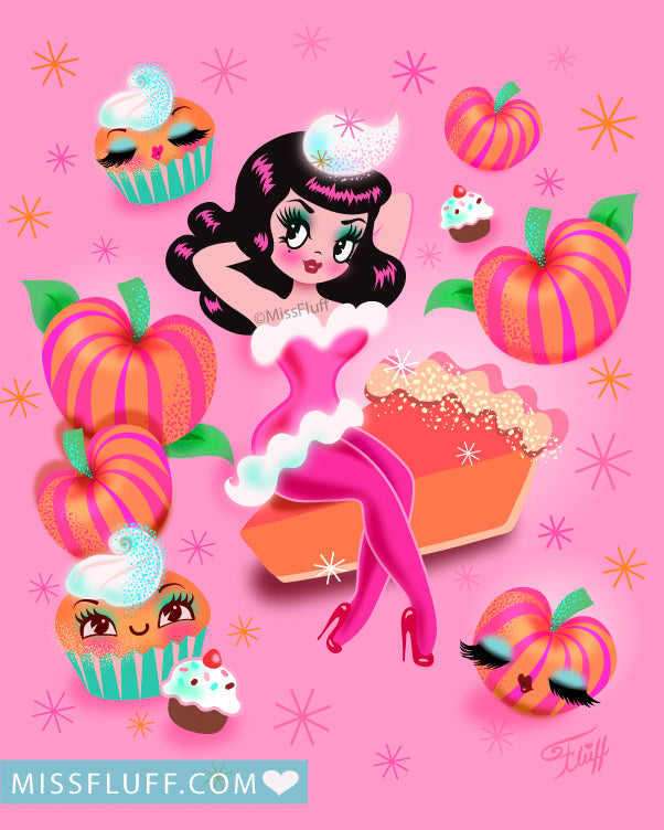 Pumpkin Pie Pinup Girl • Art Print