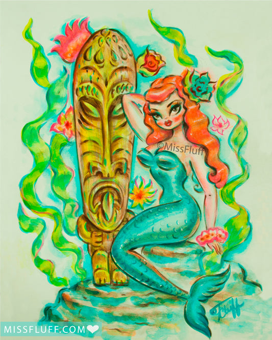 Redhead Tiki Mermaid • Art Print