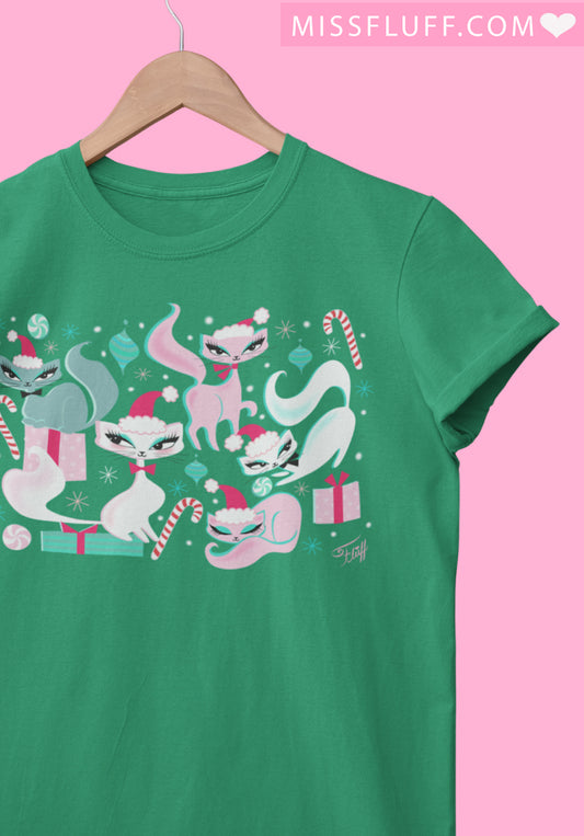 Swanky Kitty Christmas • Women's T-Shirt