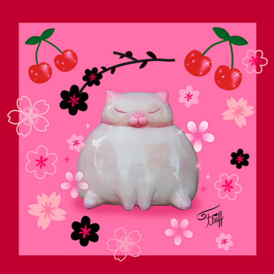 Sumo Kitty on Pink • Art Print