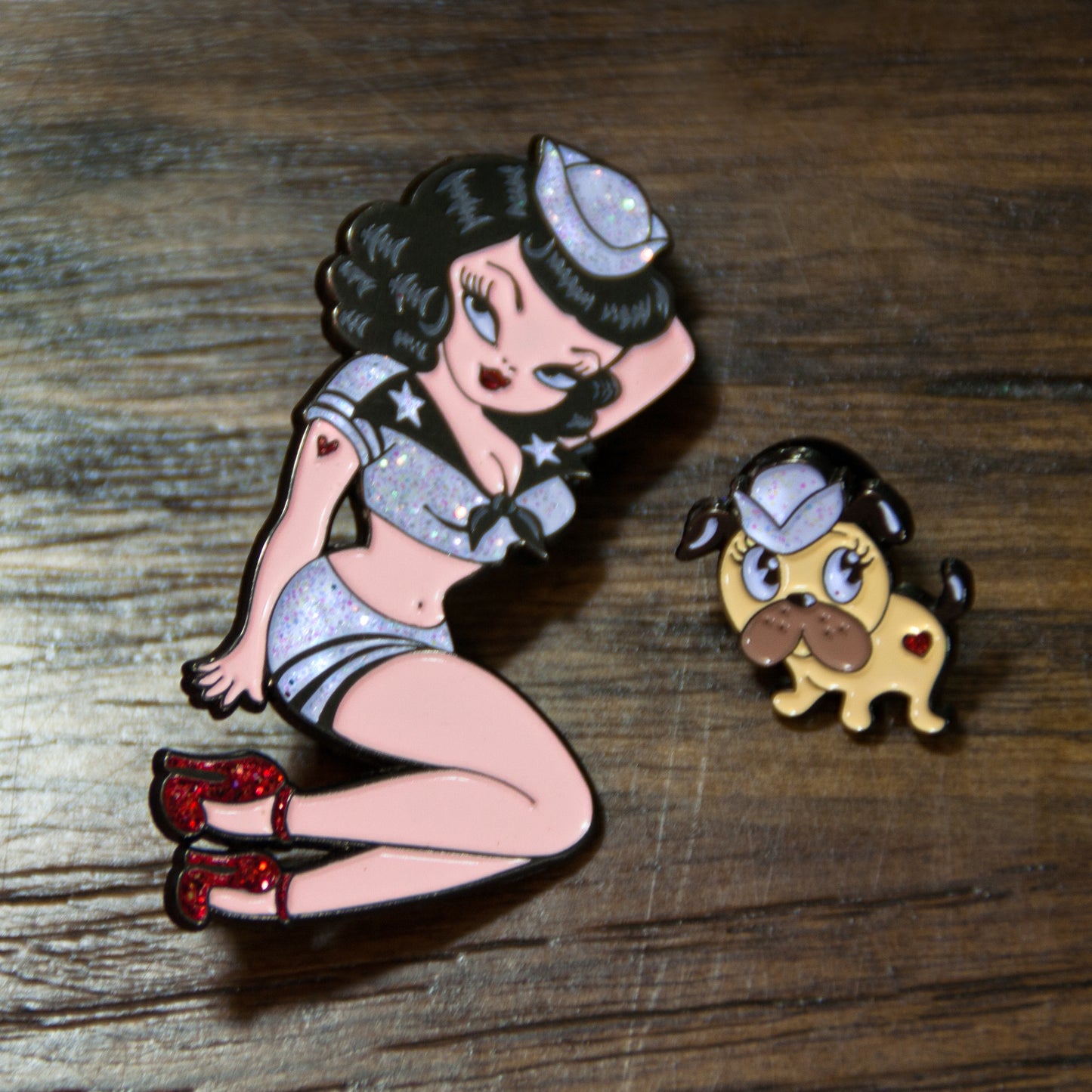 Suzy Sailor and Monty Enamel Pin Set •  Limited Edition