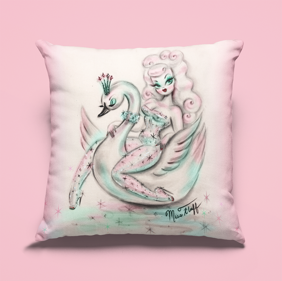 Swan Pixie • Throw Pillow