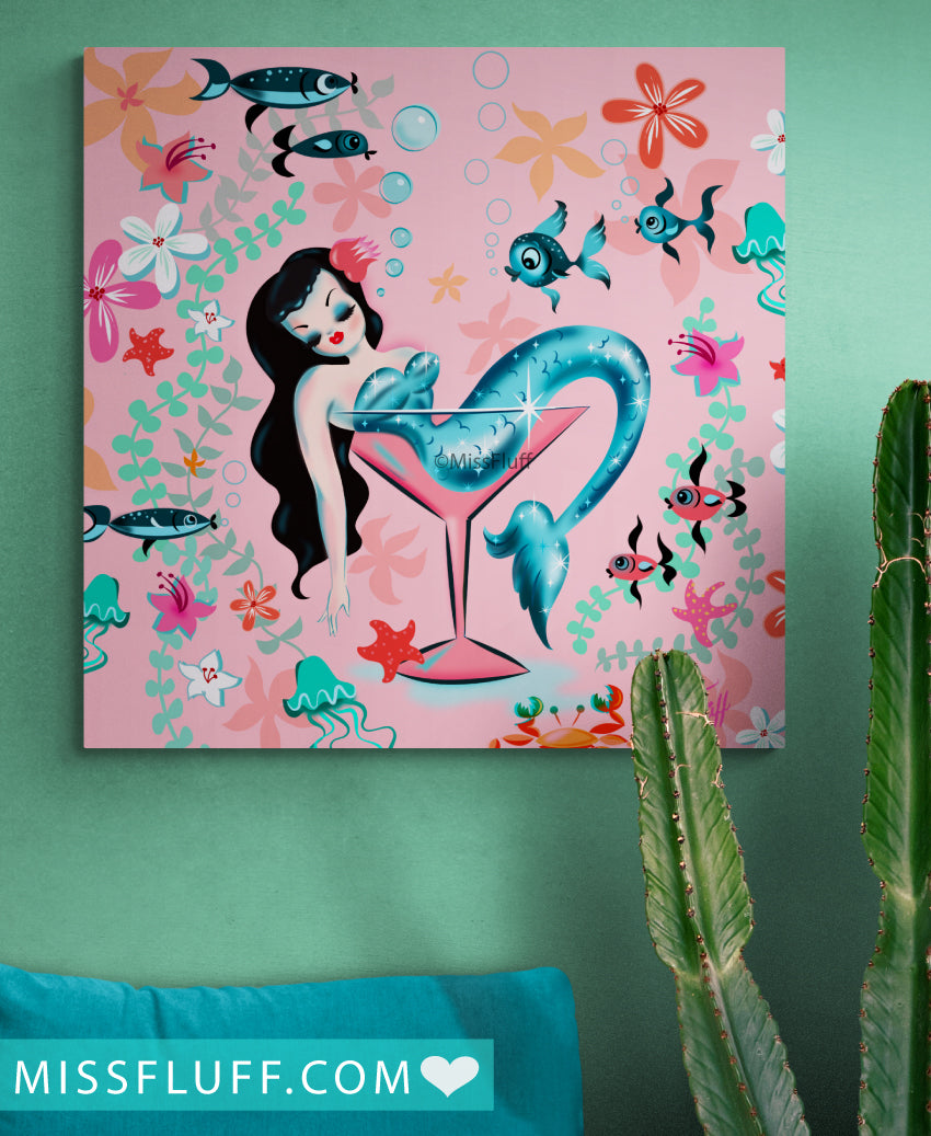 Tipsy Mermaid Peachy Pink • Canvas Gallery Wrap