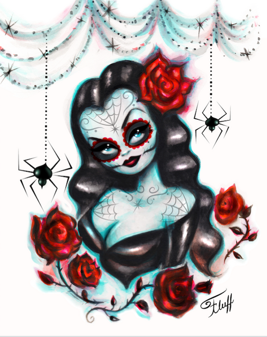 Vampire Vixen with Roses • Art Print