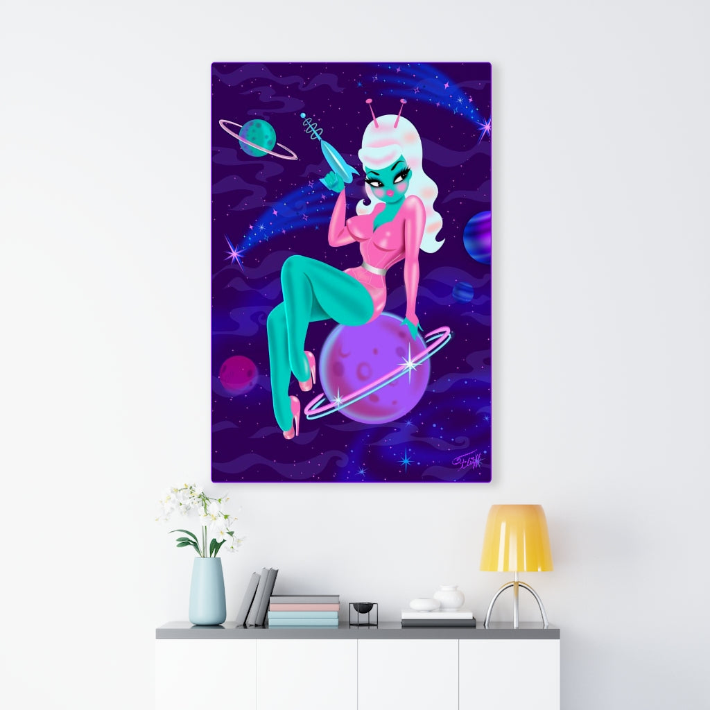 Alien Girl on Saturn • Canvas Gallery Wrap