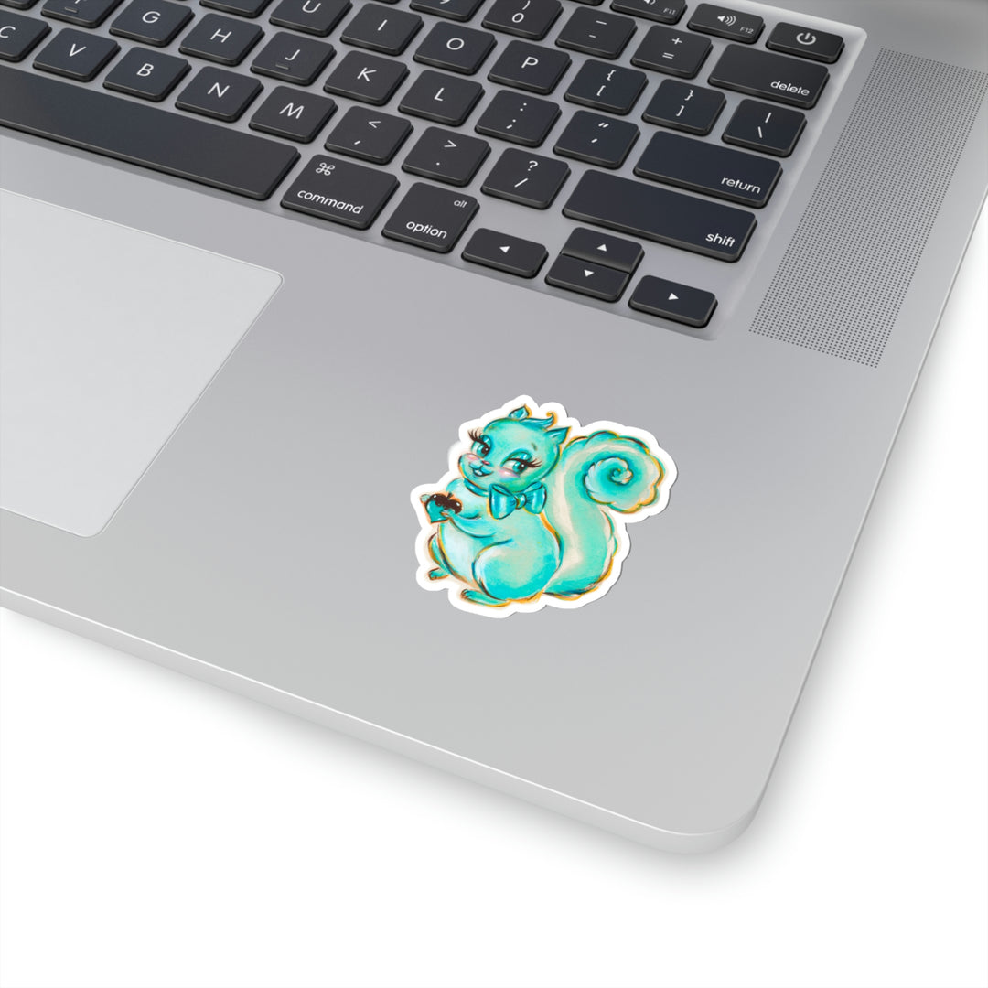 Teal Squirrel • Kiss-Cut Sticker