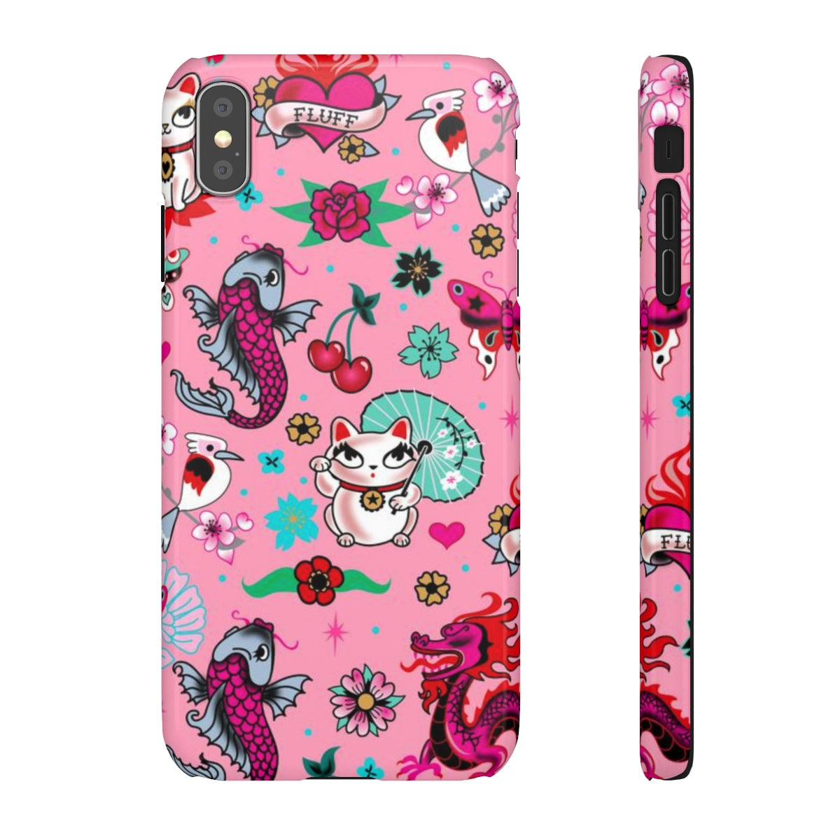 Lucky Kitty on Pink • Phone Case Samsung