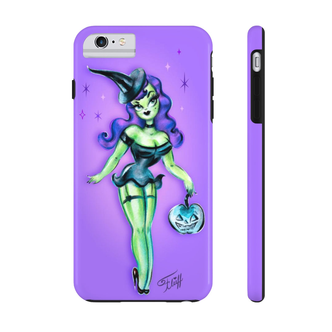 Pinup Witch with Jack-o'-lantern • Phone Case