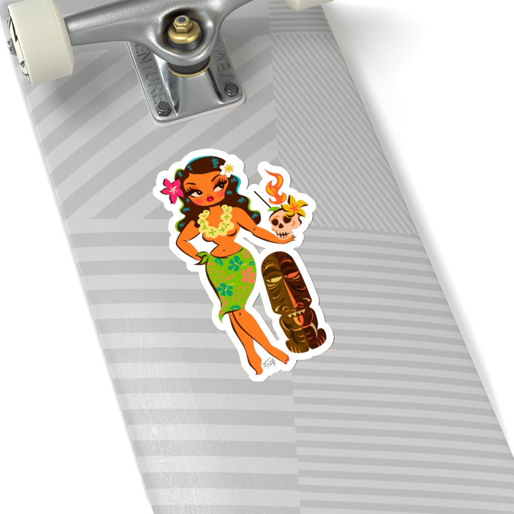 Tiki Temptress • With Skull Mug Cocktail 2 • Kiss-Cut Sticker